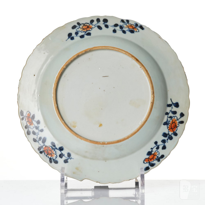 A set of three famille rose 'tobacco leaf' plates, - 图6